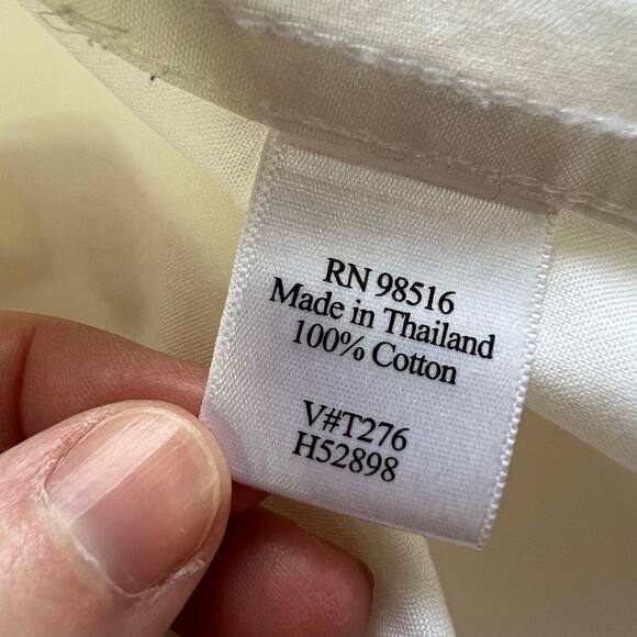Coldwater Creek Womens Blouse Shirt Top Button Down Collared Off White Medium - Picture 11 of 12